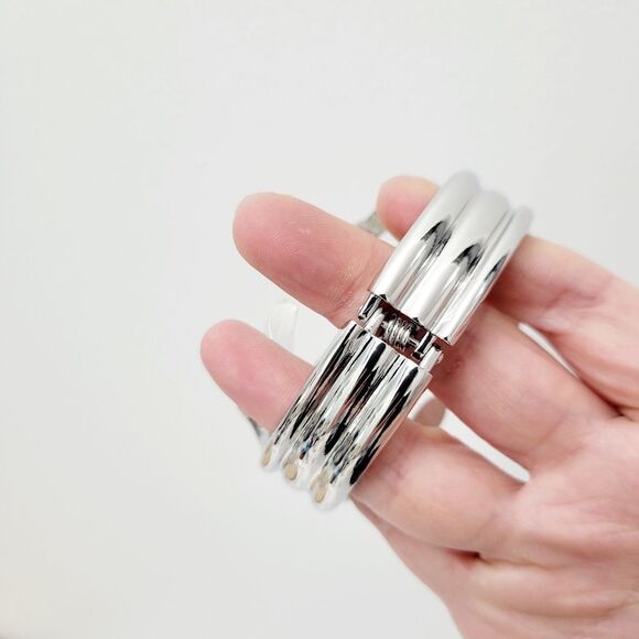 Brand New Top Fashion Silver Tone Bangle Bracelet - Picture 4 of 8